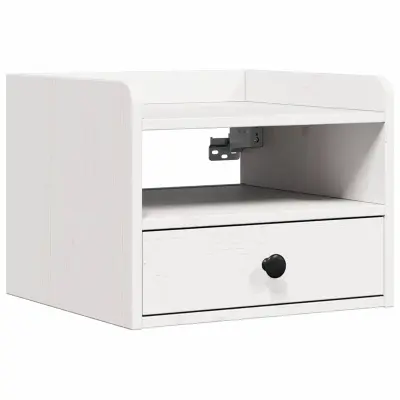 vidaXL Nočna omarica s predalom Bela 38 x 36 x 29,5 cm Trdna borovina