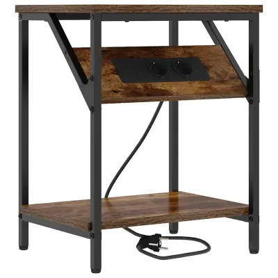 vidaXL Nočna omarica Dimljeni oreh 38 x 30 x 48 cm Konstruiran les