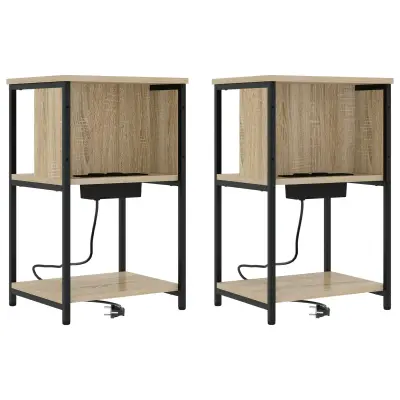 vidaXL Nočna omarica 2 pcs Sonoma hrast 38 x 31 x 61 cm