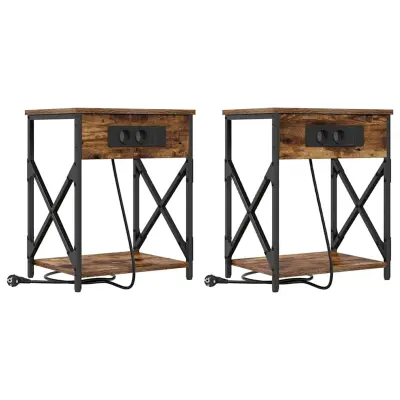 vidaXL Nočna omarica 2 pcs Dimljeni oreh 41 x 31 x 51 cm