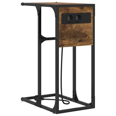 vidaXL Nočna omarica Dimljeni oreh 41,5 x 26 x 60,5 cm Konstruiran les