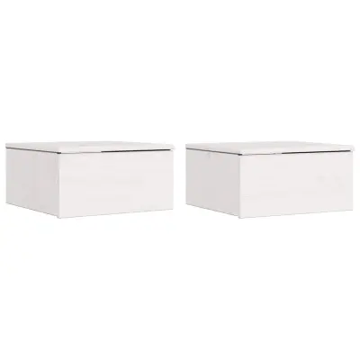 vidaXL Nočna omarica 2 pcs Bela 37 x 35 x 18,5 cm Trdna borovina