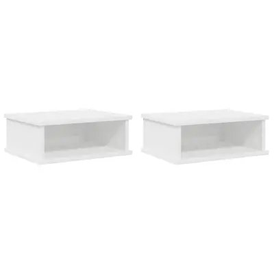 vidaXL Nočna omarica 2 pcs Bela 40 x 31 x 15 cm Konstruiran les