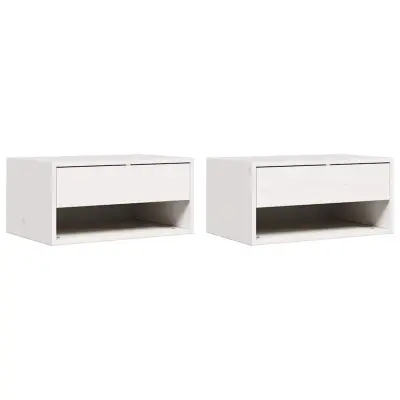 vidaXL Nočna omarica 2 pcs Bela 50 x 32,5 x 24 cm Trdna borovina