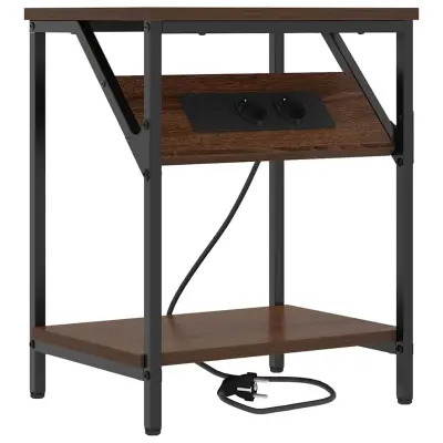 vidaXL Nočna omarica Rjav hrast 38 x 30 x 48 cm Konstruiran les