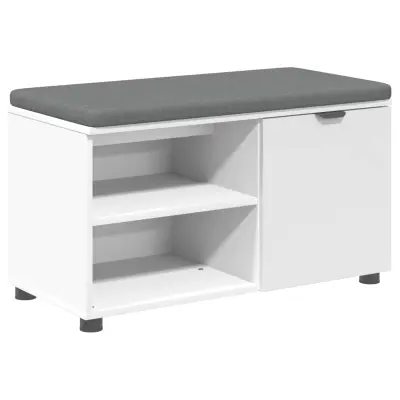 vidaXL Haldna klop z blazino Enobarvno Bela 80 x 38 x 46 cm