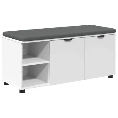 vidaXL Haldna klop z blazino Enobarvno Bela 100 x 38 x 46 cm