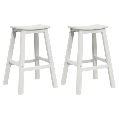 vidaXL Barski stol 2 pcs Bela 52 x 43 x 73,5 cm HDPE