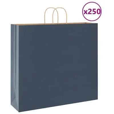 vidaXL Papirnate vrečke 250 kosov z ročaji modra 54x15x49 cm