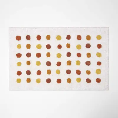 Homescapes kopalniška preproga oranžna pois, 50 x 80 c