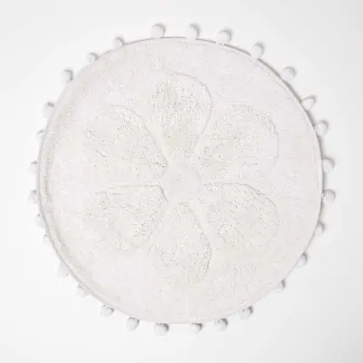 Homescapes kopalniška preproga rond bela fleur tuftanae, 60 c