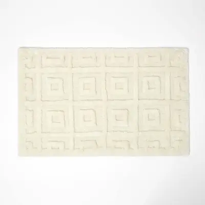 Homescapes kopalniška preproga bež tuftana s karirastim vzorcem, 50 x 80