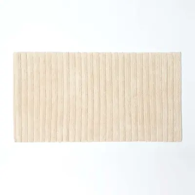 Homescapes kopalniška preproga krem rayures relief 100% bombaž 1500 gm² - 50 x 100