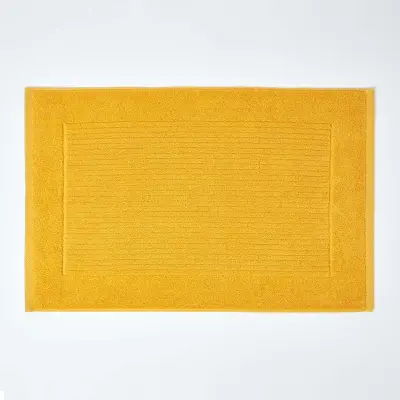 Homescapes kopalniška preproga enobarvna 100% bombaž ocre