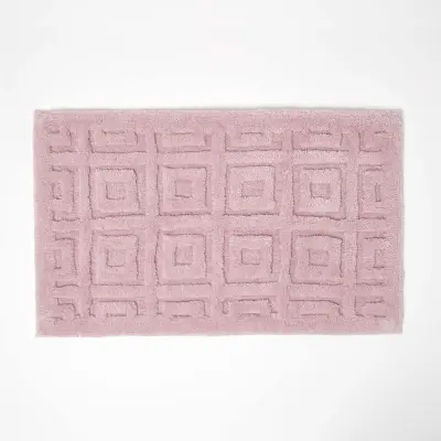 Homescapes kopalniška preproga rožnata tuftana s karirastim vzorcem, 50 x 80