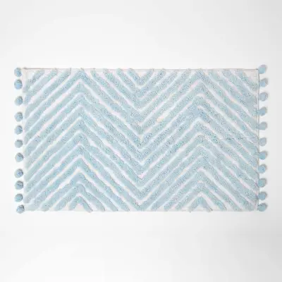 Homescapes kopalniška preproga modra clair cik-cak, 50 x 80 cm