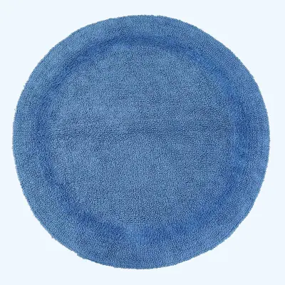 Homescapes kopalniška preproga rond iz bombaža, 80 cm - modra cobalt