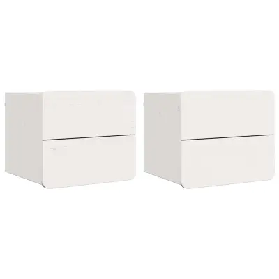 vidaXL Nočna omarica 2 pcs Bela 39 x 34 x 33 cm Trdna borovina