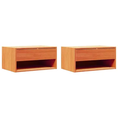 vidaXL Nočna omarica s predalom 2 pcs Voskast rjav 50 x 32,5 x 24 cm