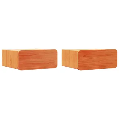 vidaXL Nočna omarica s predalom 2 pcs Voskast rjav 39 x 34 x 16,5 cm
