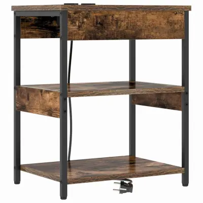 vidaXL Nočna omarica Dimljeni oreh 41 x 31 x 51 cm Konstruiran les