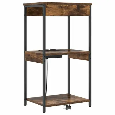 vidaXL Nočna omarica Dimljeni oreh 41 x 31 x 76 cm Konstruiran les