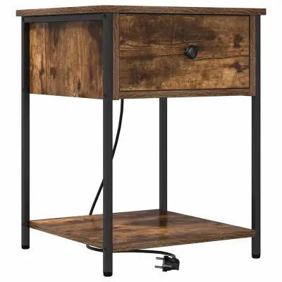 vidaXL Nočna omarica Dimljeni oreh 42 x 41 x 56 cm Konstruiran les