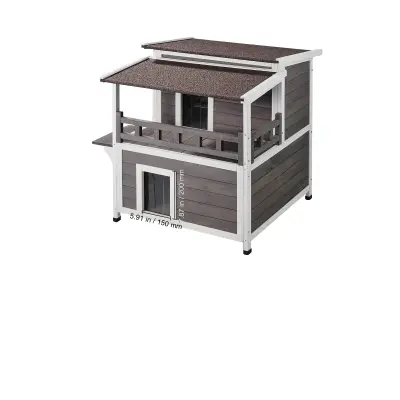 Mačja hiša, vremensko odporna, dvonadstropna, 30in dvojna