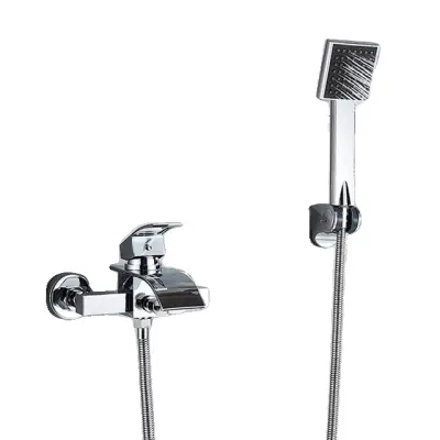 Tuš pipa, stenska, slap, Krom