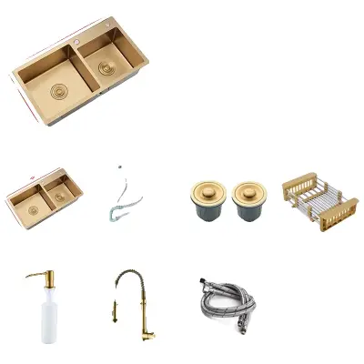 Kuhinjski umivalnik, dvojna skleda, namestitev nad pultom, 80x45cm E