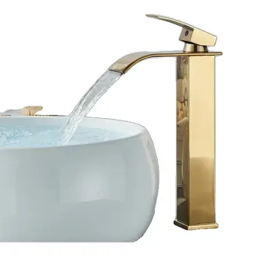 Kopalniška pipa, oblikovanje slapov, mat črna, Brušeno zlato