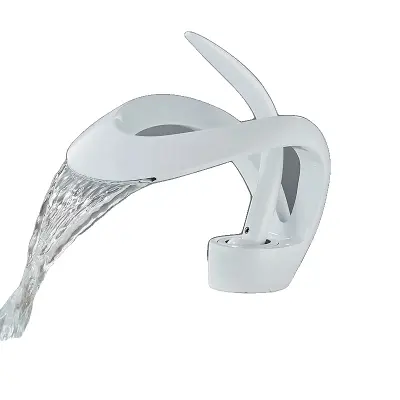 Pipa za umivalnik, nerjaveče jeklo, sodoben dizajn, Bela