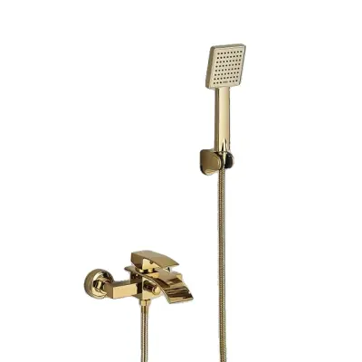 Kopalniška pipa, dvojna ročica, brušen zaključek, zlata