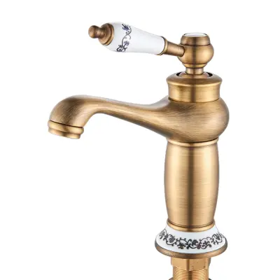 Kopalniška pipa, vrtljivi izliv, starinski medenina, Kratka stil B