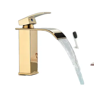 Kopalnika umivalnika baterija, vodopadni iztok, montaa na ploco, Zlata A