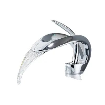 Kopalniška umivalnik pipa, montirana na pult, enojna ročica, Kratka kromirana