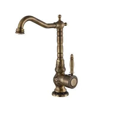 Umivalnik, montiran na pult, zaključek v antik brass, Visok