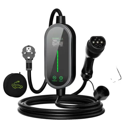 Prenosni polnilec za EV, pametna aplikacija za nadzor, nastavljiv tok polnjenja, Tip2 5M z aplikacijo, TIP2