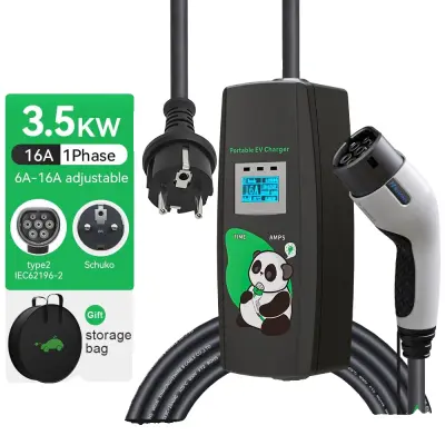 Prenosni EV polnilec, 3.5KW moč, IP65 vremensko odporen, 3.5kw 16A 1Faza, TYPE2