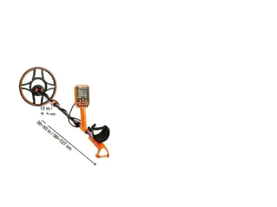 Metalni detektor, polnilni, vodoodporna tuljava, 12-palčna iskalna tuljava