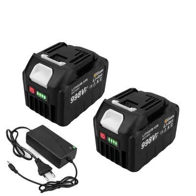 18V Litij-ionska baterija, visoka kapaciteta 22500mAh ali 15000mAh, združljiva z Makita električnimi orodji, 2x998VF-1xPolnilec