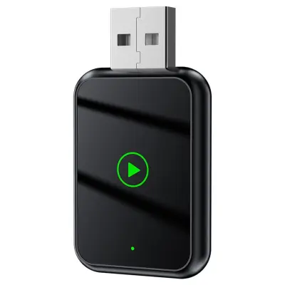 Pameten Carplay in Android Auto Brezžični Adapter – 2-v-1 USB ključ Black
