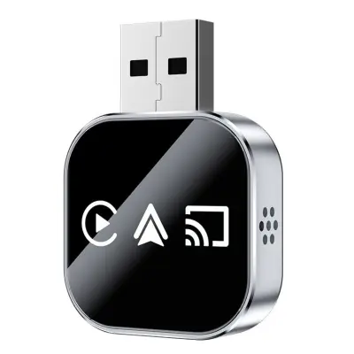 Brezžični adapter CarPlay/Android Auto/Mirror Link Box Q1AS Silver 3-v-1 za tuje sisteme