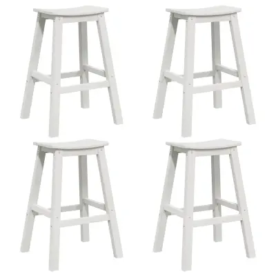 vidaXL Set barskih stolov za vrt 4 pcs Bela HDPE