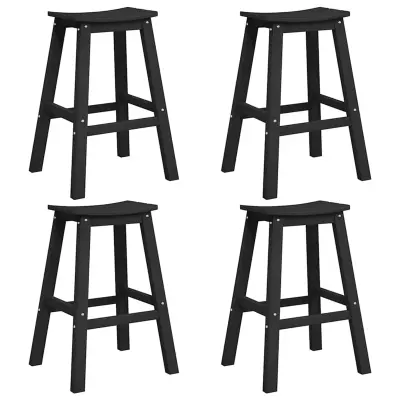 vidaXL Set barskih stolov za vrt 4 pcs Črna HDPE