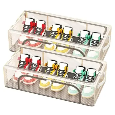 Prozorna zložljiva škatla za shranjevanje čevljev, PVC, 40 x 30 x 21 cm | DURASTOR