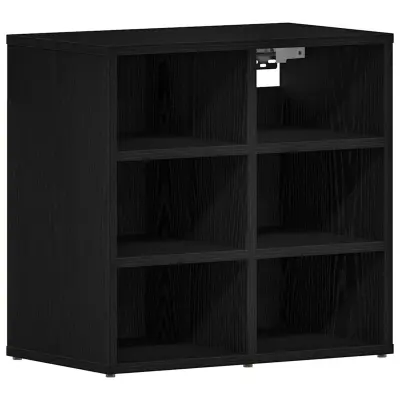 vidaXL Omara za čevlje s polico Črna Orehovina 52 x 30 x 50,5 cm