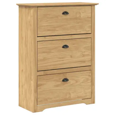 vidaXL Polica za čevlje s predalom BODO Medeno rjava 80 x 35 x 118 cm