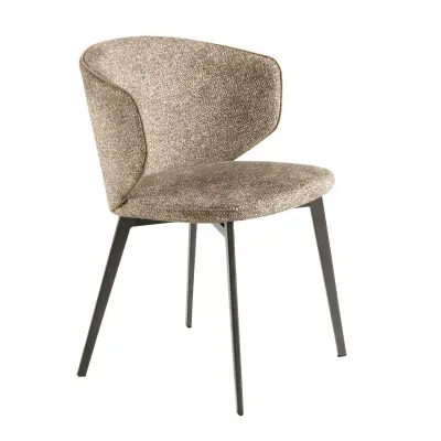 Stol iz rjave marmorirane tkanine