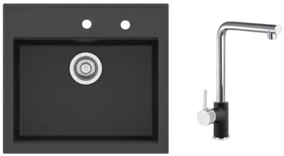 Pomivalno korito SINK SOLUTION SET MILANO črna
